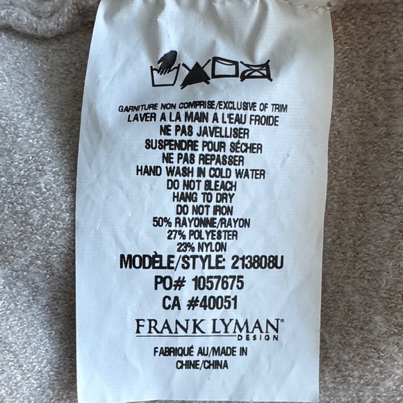 Frank Lyman Design Cream Crewneck Sweater with Scarf size XL - Picture 7 of 7